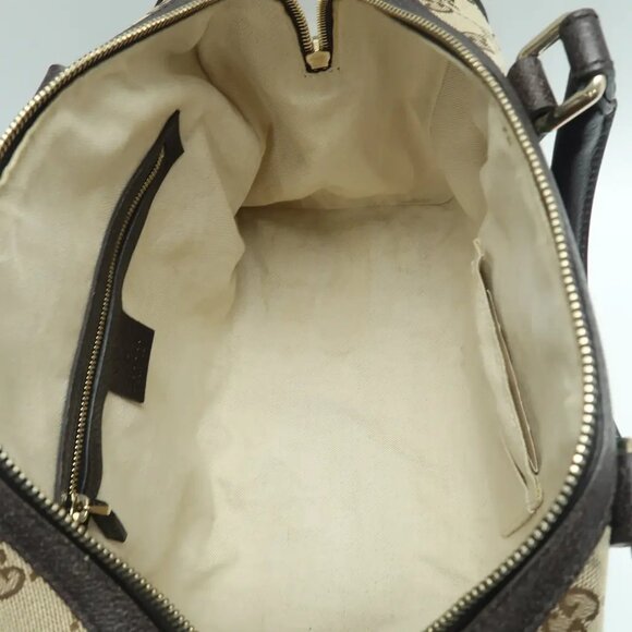 GUCCI Boston Brown Cloth Satchel 818-040225 - Picture 9 of 12